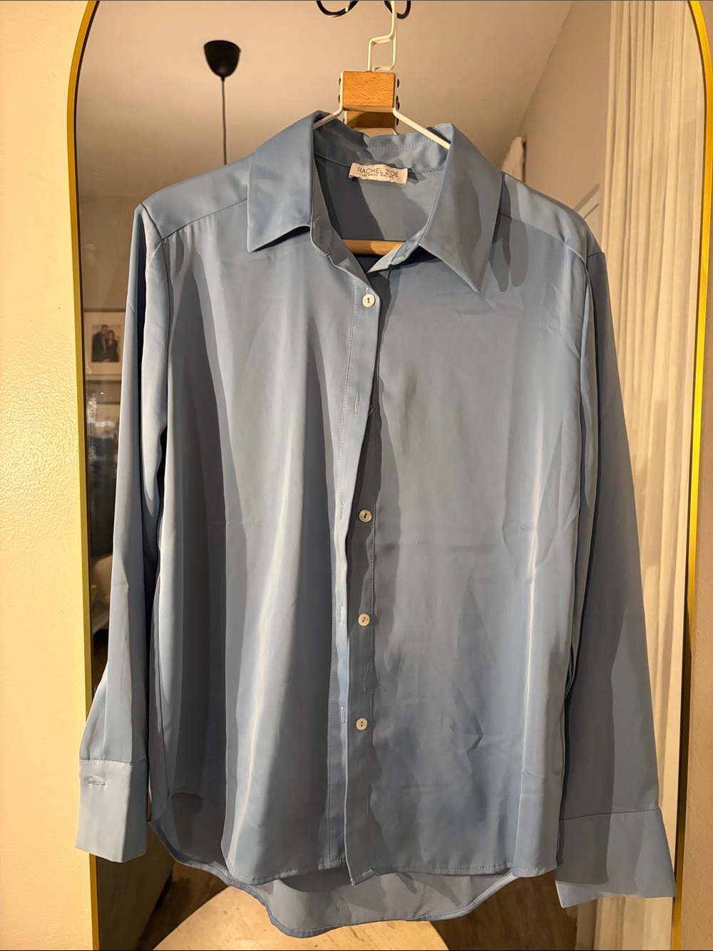 Rachel Zoe Light Blue Button Down Shirt Blouse Size S